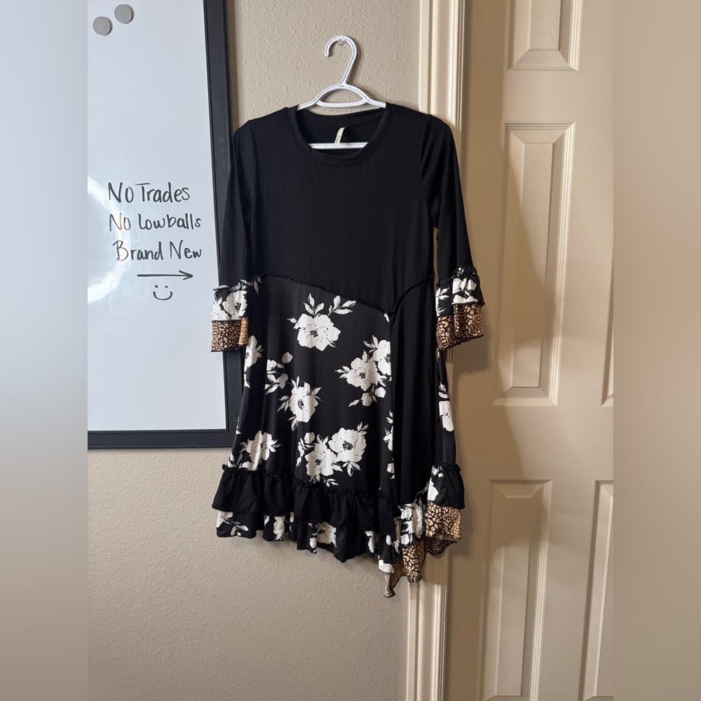 Floral and animal print top